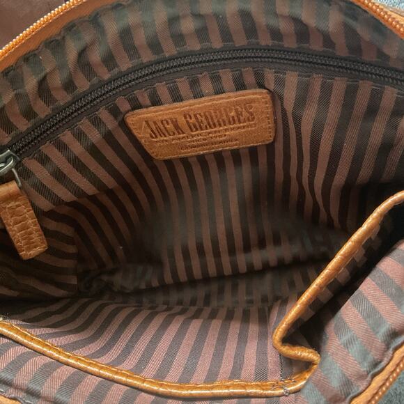 Jack Georges Bag Buffalo Leather Croc Hornback City Crossbody Zippered Handmade - Picture 6 of 7